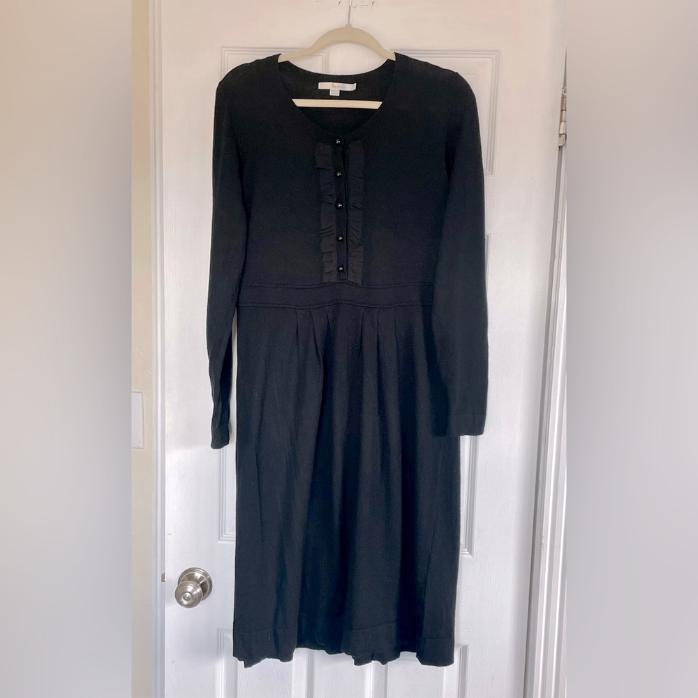 Black knitted wool dress